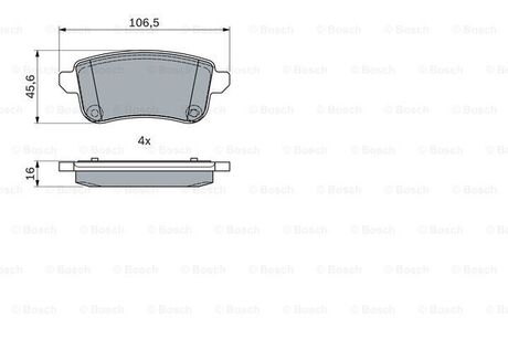 Колодки гальмівні RENAULT T. GRAND SCENIC 1,2-2,0 09-16 BOSCH 0986494978