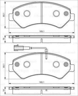 Тормозные колодки дисковые, к-кт. BOSCH 0986495095