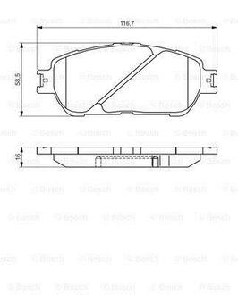 TOYOTA Тормозные колодки передн.Camry,Previa, Lexus ES 01- BOSCH 0986495160