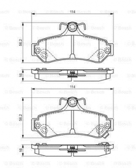 Комплект гальмівних колодок з 4 шт. дисків BOSCH 0986495173