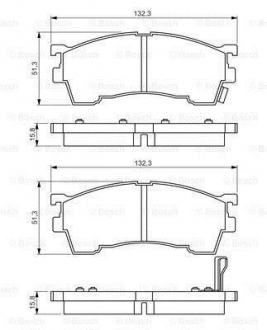 Гальмівні колодки дискові MAZDA 323/626 \'\'F \'\'>>03 PR2 BOSCH 0986495265