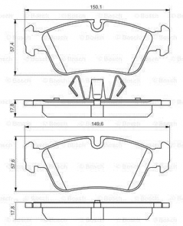 Гальмівні колодки дискові BMW 1/3 \'\'F \'\'>>07 PR2 BOSCH 0986495276