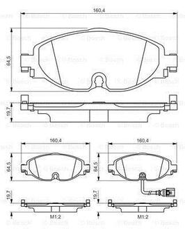 Комплект тормозных колодок, дисковый тормоз BOSCH 0986495347