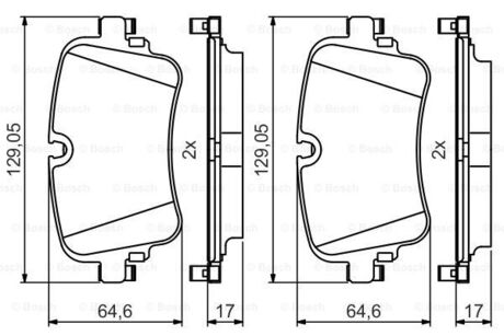 Колодки гальмівні дискові BOSCH 0986495426