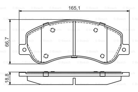 Гальмівні колодки дискові FORD Transit 2,2-2,4TDCI 06&gt;&gt; PR2 BOSCH 0986495436 (фото 1)