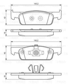 0 986 TB3 172 Гальмівні колодки (шт.) BOSCH 0986TB3172