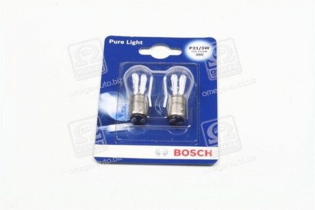 Лампа накаливания p21/5w 12v 21/5w pure light (blister 2 шт) BOSCH 1 987 301 016 (фото 1)