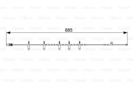 Датчик зносу гальм.колодок 885mm MINI \'\'F \'\'1,4-1,6 \'\'01-08 BOSCH 1987473015