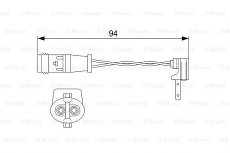 Датчик зносу гальм.колодок 94mm MB A/B/C/CLA/E/G/GLA/GLC \'\'F \'\'11>> BOSCH 1987474553