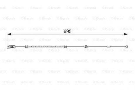 Датчик зносу гальм.колодок 695mm OPEL Signum/Vectra C \'\'F \'\'1,6-3,2 \'\'01-08 BOSCH 1987474585