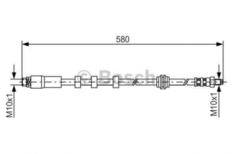 Шланг гальмівний BMW 5/6 \'\'F \'\'03-10 BOSCH 1987476093