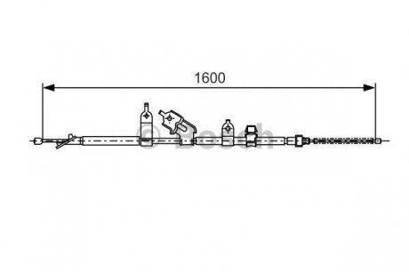 Трос ручного тормоза daihatsu charade 11-, toyota yaris 06-, BOSCH 1 987 477 090