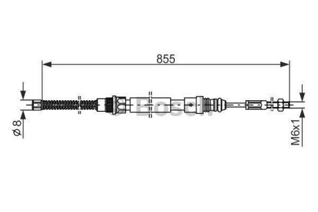 PEUGEOT Трос тормоза 405 87- BOSCH 1987477148