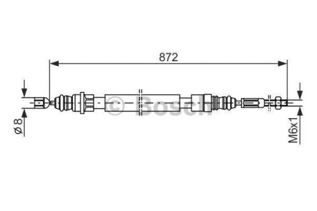 PEUGEOT Трос тормоза лев. 405 диск. BOSCH 1987477149