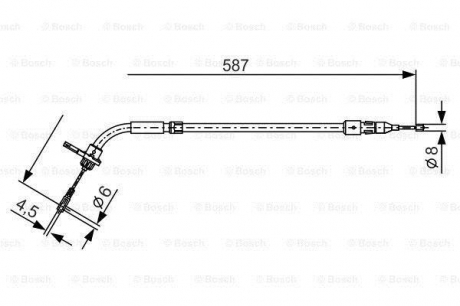 Гальмівний трос 587mm MB A W169/B W245 \'\'RL BOSCH 1987477224