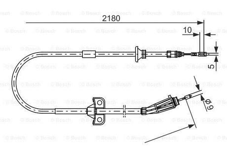 Трос ручного гальма BOSCH 1987477248