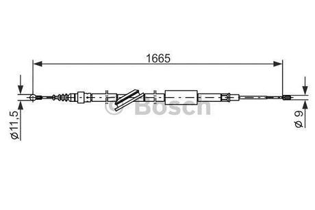 Трос торм. зад. лев. прав. AUDI TT -06 BOSCH 1987477249