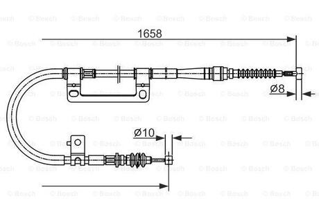 FIAT Трос ручного тормоза задний PANDA 86-91 BOSCH 1987477331