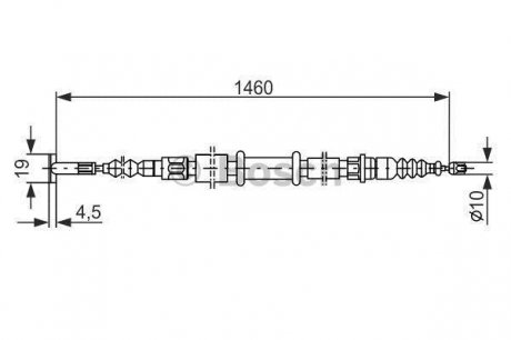 Трос ручного гальма BOSCH 1987477375