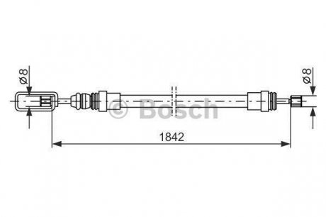 Трос ручного тормоза peugeot 405 i 87-93, 405 ii 92-96, BOSCH 1 987 477 422