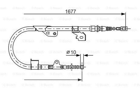 Трос торм. прав. NISSAN ALMERA -00 BOSCH 1987477536