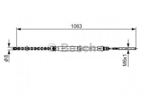 Трос ручного гальма BOSCH 1987477568