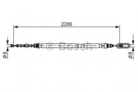 Трос ручного гальма BOSCH 1987477569