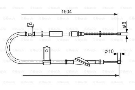 HYUNDAI Трос ручного тормоза ATOS 98- BOSCH 1987477611