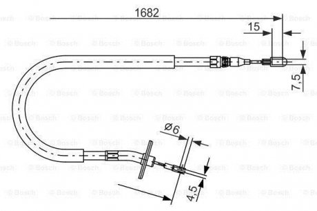 Трос, стояночная тормозная система BOSCH 1987477703