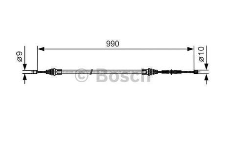 Трос ручного гальма BOSCH 1987477751