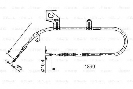 Гальмівний трос 1890mm VW Passat 3B2 \'\'RL BOSCH 1987477803