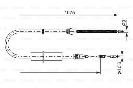 AUDI Трос ручного тормоза A2 00- BOSCH 1987477808