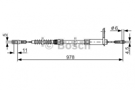 Гальмівний трос 978mm MB S W220 \'\'RR BOSCH 1987477900