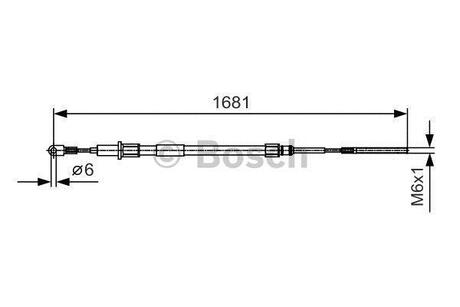 Трос ручного гальма BOSCH 1987477924