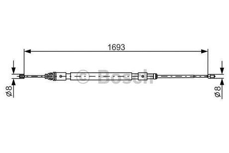 Трос ручного гальма BOSCH 1 987 477 993