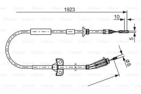 Трос ручного гальма BOSCH 1987477999