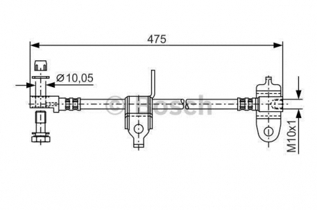 Гальмівний шланг 475mm FORD Transit \'\'FL \'\'00-03 BOSCH 1987481045