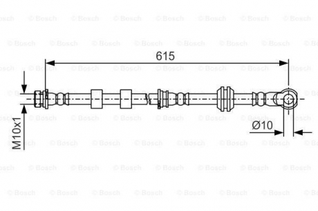 Гальмівний шланг MITSUBISHI Lancer X/Outlander XL \'\'FR BOSCH 1987481088 (фото 1)