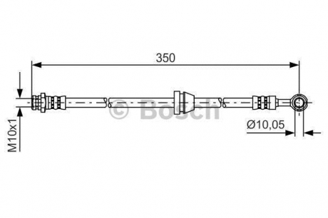 Гальмівний шланг CHEVROLET Aveo T200, T250 \'\'F BOSCH 1987481388 (фото 1)