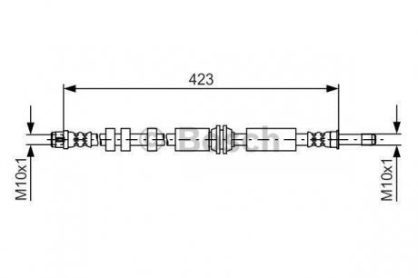 Шланг тормозной audi a6a7 10- 423мм задний BOSCH 1987481601 (фото 1)