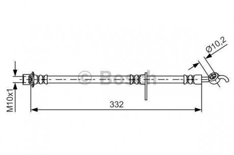 Гальмівний шланг TOYOTA Auris E15/Avensis T27 \'\'RL \'\'1,6-2,2 \'\'07>> BOSCH 1987481654