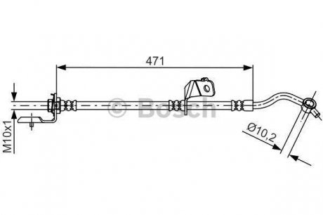 Гальмівний шланг HYUNDAI/KIA Tucson/ix35/Sportage \'\'FL \'\'1,6-2,4 \'\'10>> BOSCH 1987481715