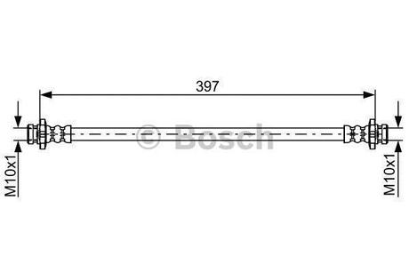 NISSAN шланг гальмівний задній NAVARA 04- BOSCH 1987481825