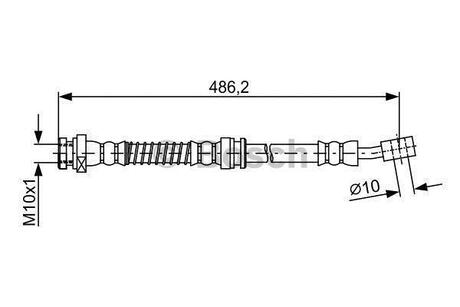 HYUDAI шланг гальмівний передній лів. Trajet 00- BOSCH 1987481866 (фото 1)