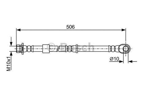 MITSUBISHI Тормозной шланг передн.Grandis 03- BOSCH 1987481967 (фото 1)