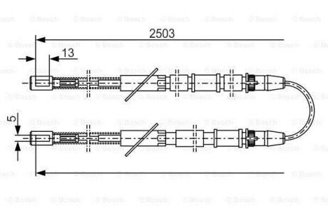 LADA трос ручного гальма задній (ваз 2101-07) BOSCH 1987482009