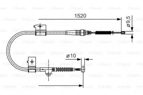 1 987 482 051_трос ручника левый l=1324 drum ford maverick, nissan terrano 2.42.7td 96> BOSCH 1987482051