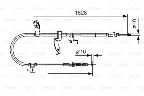 Гальмівний трос (ручник) 1828mm MAZDA 5 \'\'LH \'\'1,8-2,0 \'\'05-10 BOSCH 1987482053