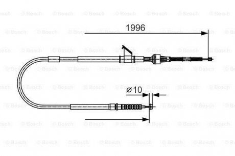 1 987 482 068_трос ручника левый l=1995 intercooler mitsubishi l200 2.5td 4wd 96> BOSCH 1 987 482 068