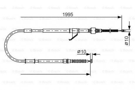 1 987 482 069_трос ручника правый l=1995 intercooler mitsubishi l200 2.5td 4wd 96> BOSCH 1 987 482 069